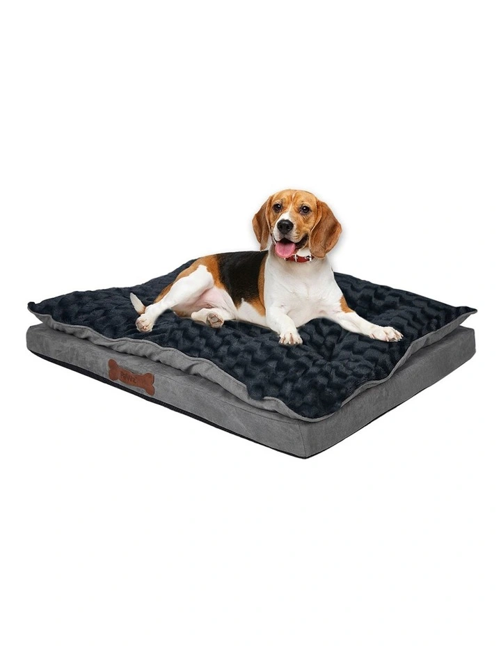 Soft Plush Comfy Pet Calming Bed S in Dark Grey image 2