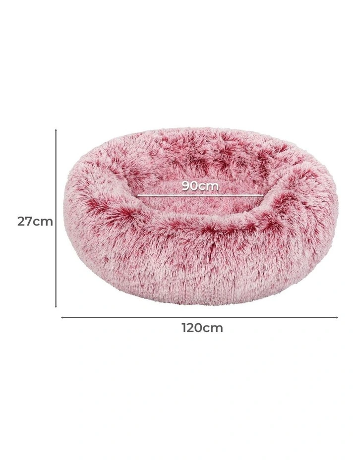 Soft Plush Donut Nest Pet Bed XXL in Pink image 3