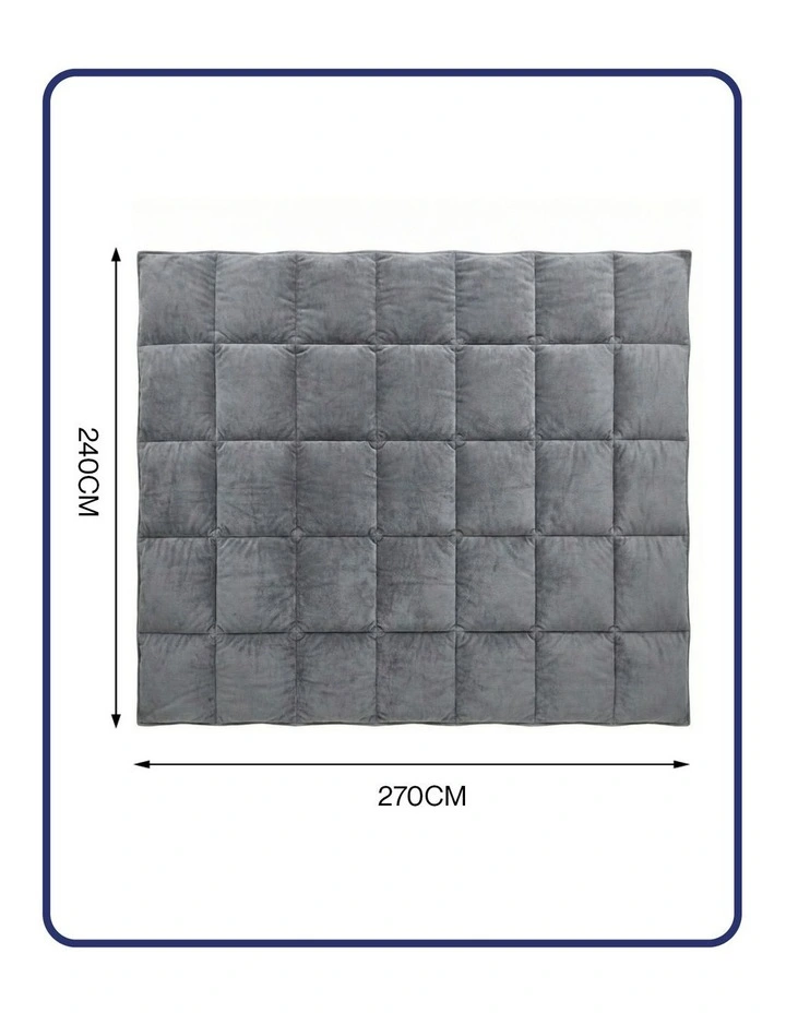 Super King Velvet Comforter Quilt in Grey image 5