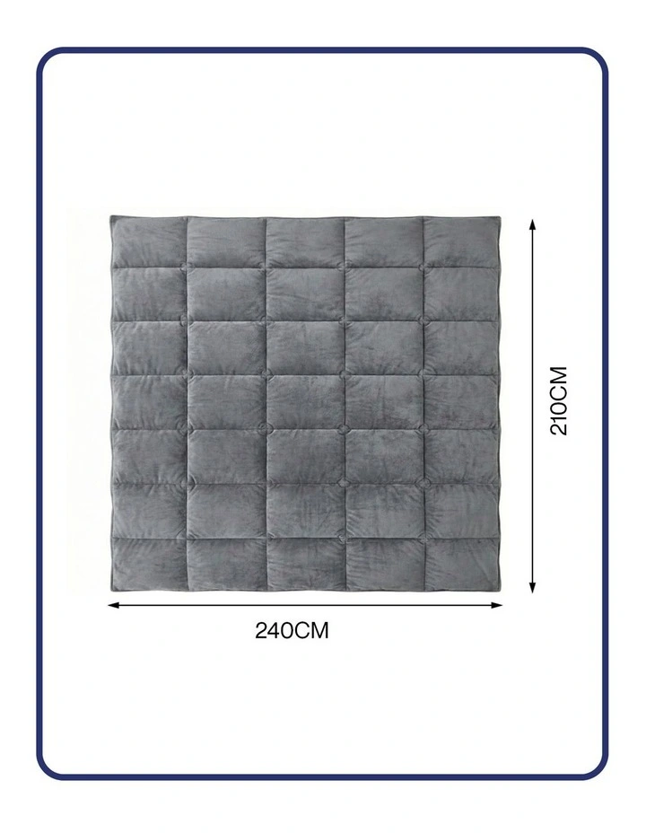 500GSM Quilt Warm Velvet King in Grey image 5