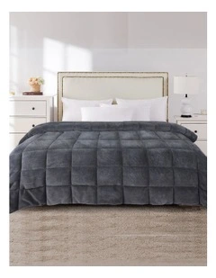 Queen Size Velvet Comforter Blanket in Grey