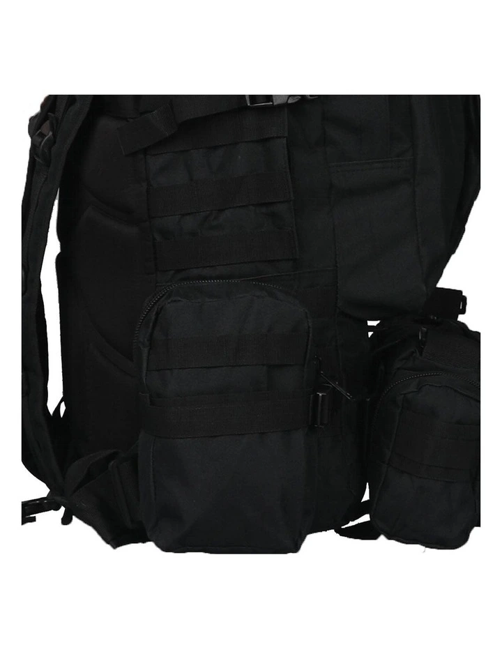 56L Detachable Camping Molle Backpack Bag in Black image 6