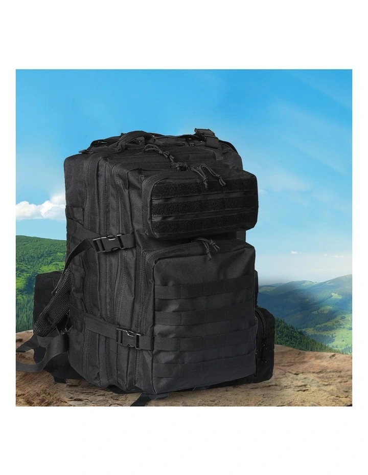 56L Detachable Camping Molle Backpack Bag in Black image 7