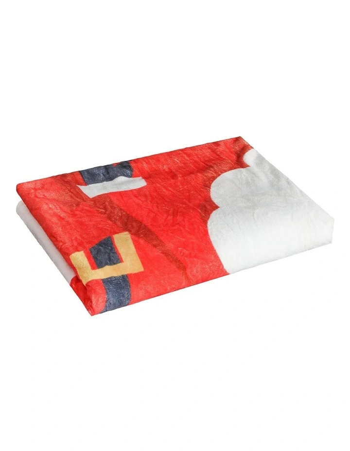 Flannel Double Sided Christmas Throw Blanket in Red image 2