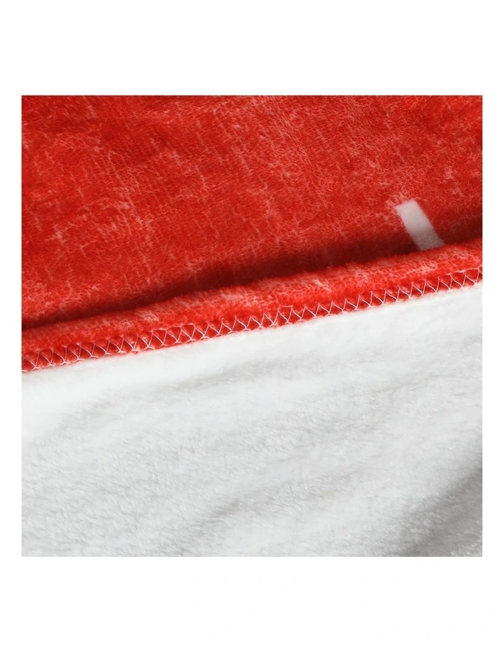 Flannel Double Sided Christmas Throw Blanket in Red image 4