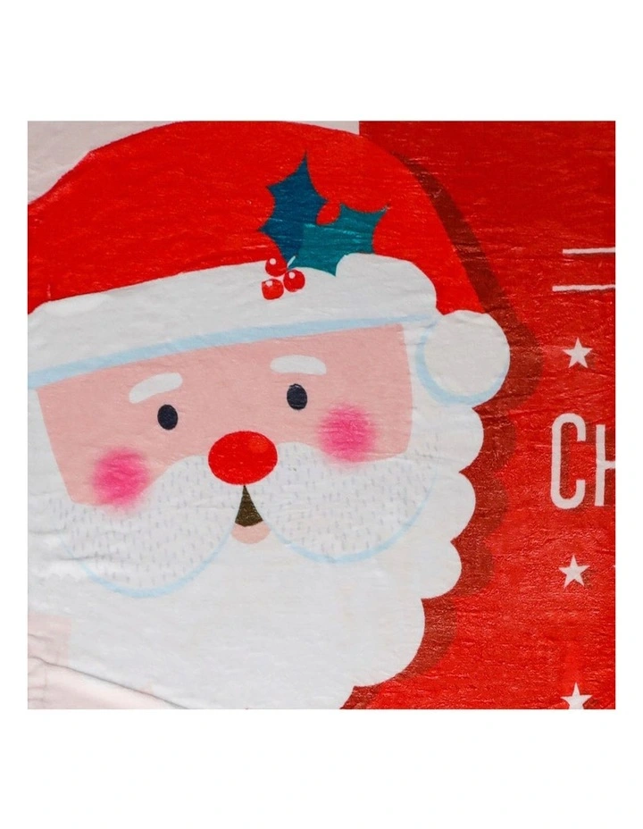Flannel Double Sided Christmas Throw Blanket in Red image 6