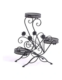 Outdoor Indoor Metal Flower Pots Plant Stand in Black