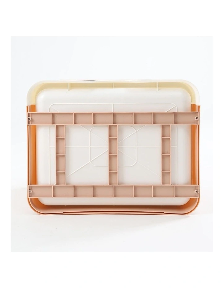 Foldable Cat Kitty Litter Box With Tray in Pink image 4