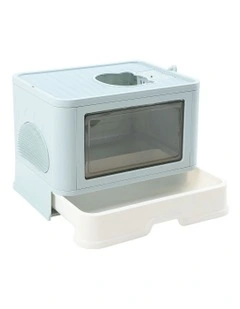 Foldable Cat Litter Box Tray in Blue