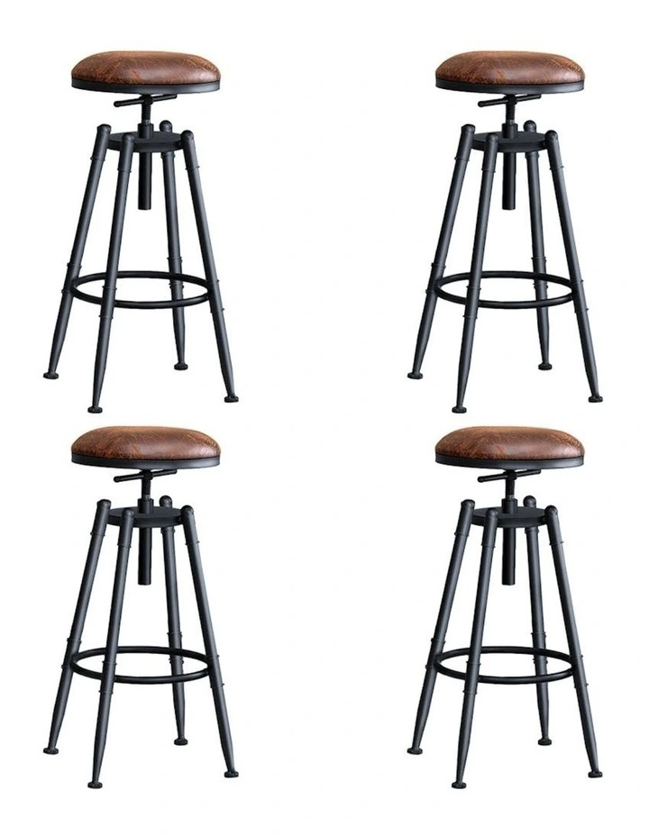 4x Bar Stools in Brown image 1