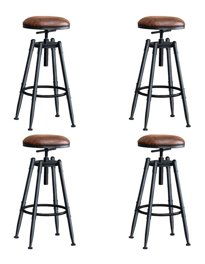 4x Bar Stools in Brown image 2