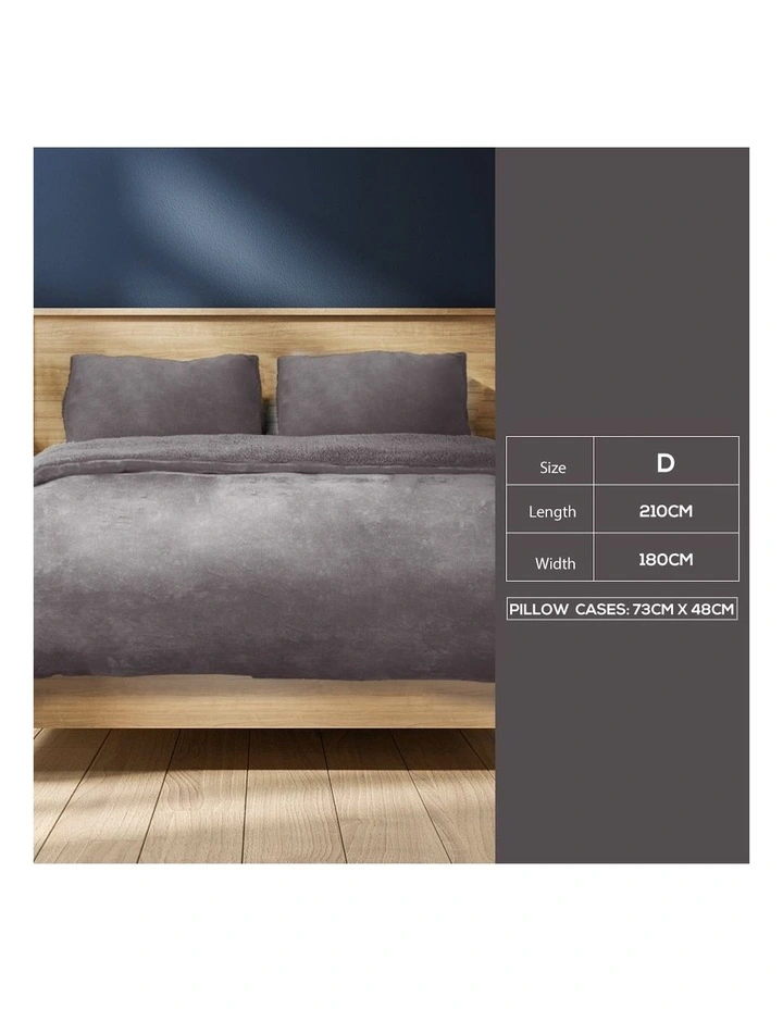 Double Size Quilt Cover With Pillowcase in Grey image 3