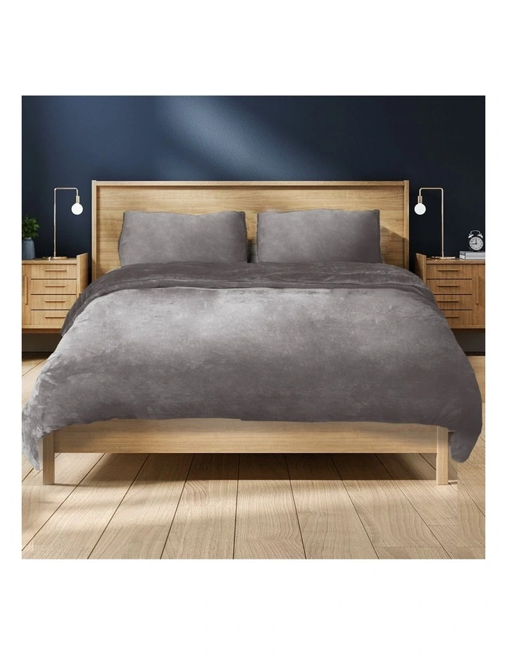 Double Size Quilt Cover With Pillowcase in Grey image 7
