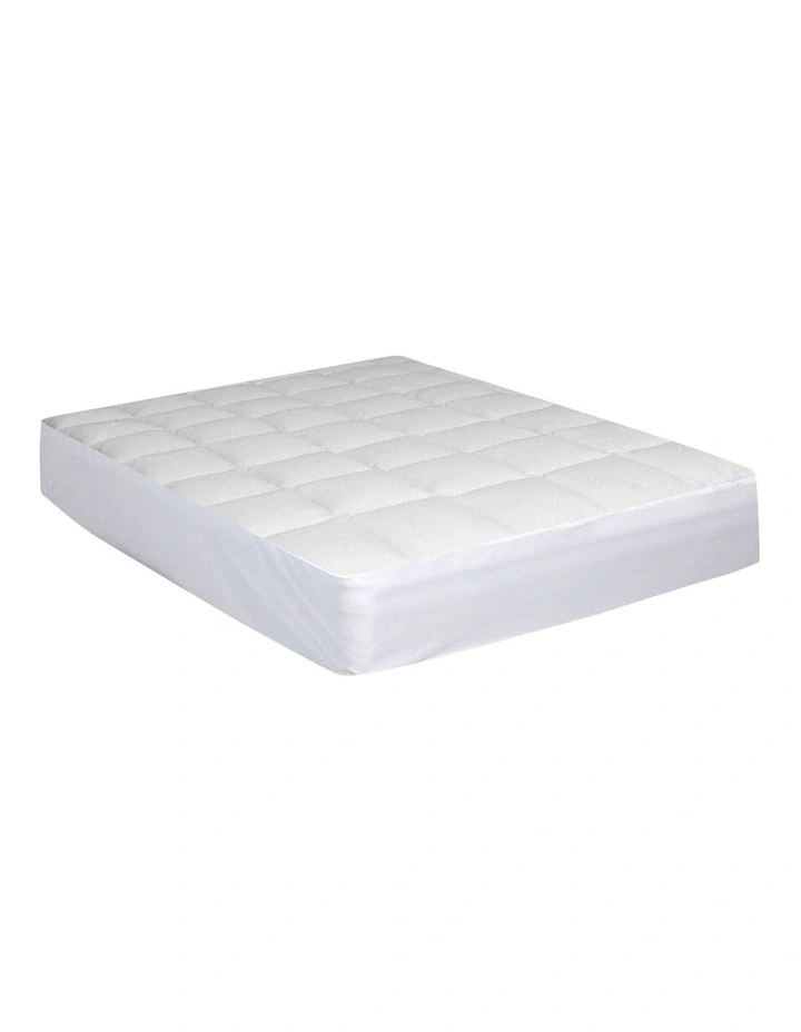 Double Bamboo Mattress Protector in White image 2
