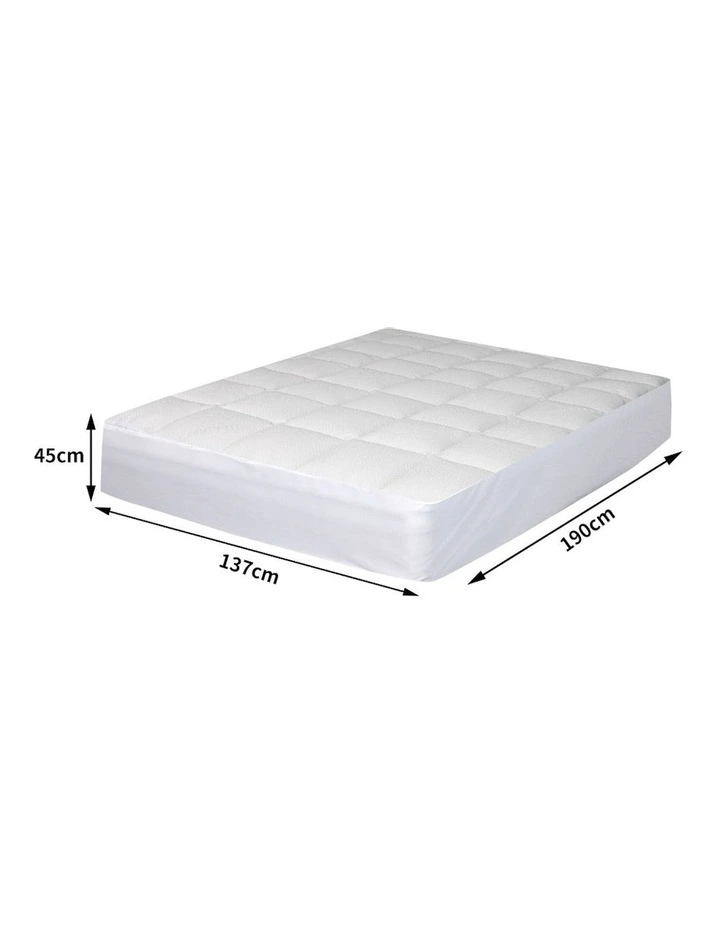 Double Bamboo Mattress Protector in White image 3