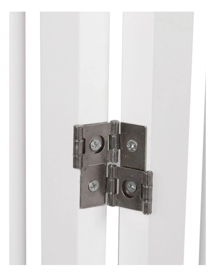 Wooden Fence Pet Stair Barrier Security Door 3 Panels in White image 5
