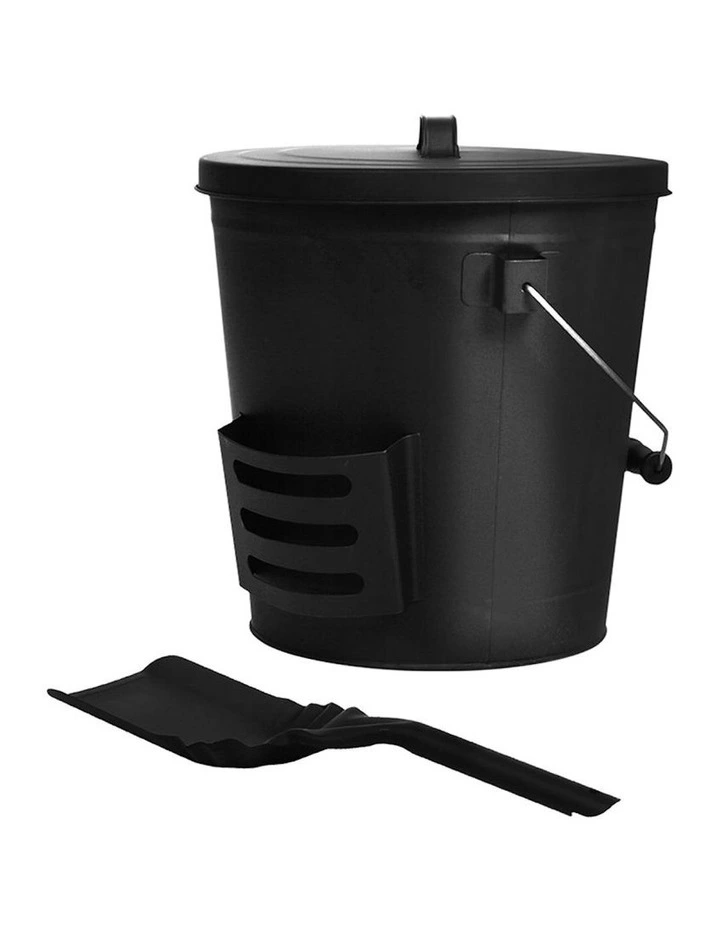 Wood Ash Bucket 22L in Matt Black image 1