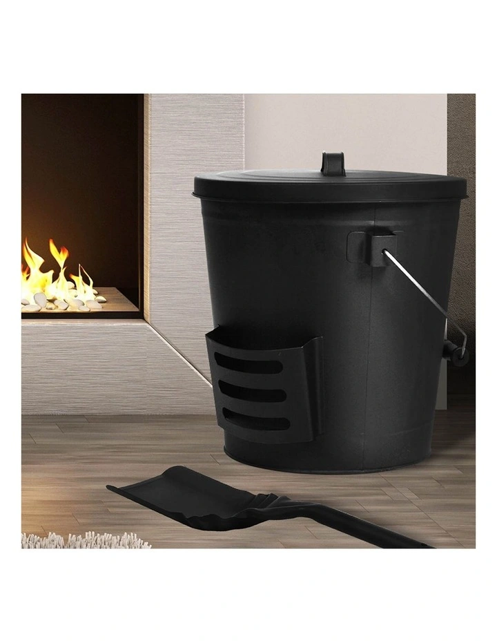 Wood Ash Bucket 22L in Matt Black image 7