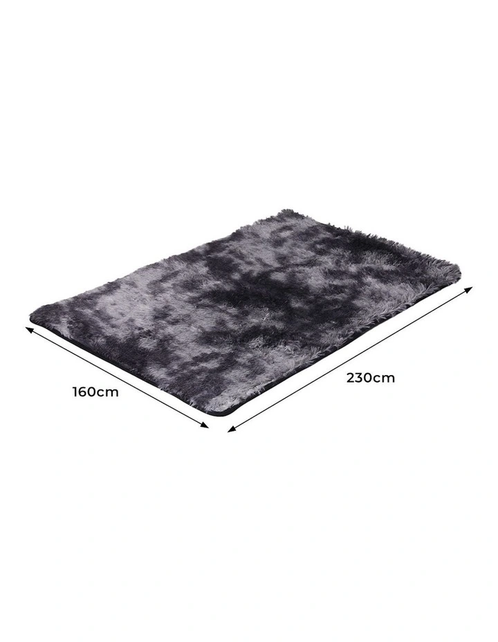 Shaggy Soft Tie-Dyed Large Area Floor Rug 160x230cm in Grey image 3
