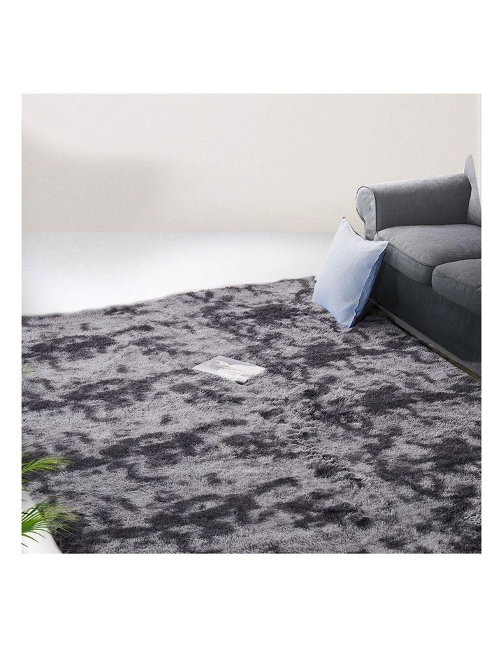Shaggy Soft Tie-Dyed Large Area Floor Rug 160x230cm in Grey image 7