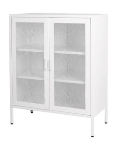 Steel Kitchen Office Storage Cabinet in White