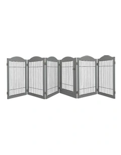 Indoor 6 Panels Pet Exercise Cage Enclosure Fence in Grey