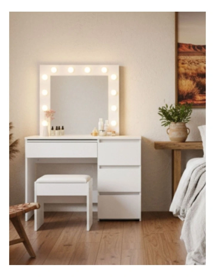 LED Dressing Table Vanity Set in White image 1