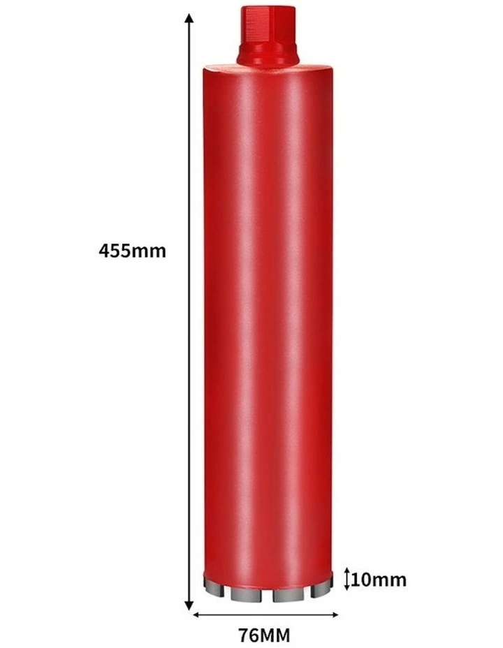Diamond Core Drill Bit 76mm Wet Dry Concrete Stone Masonry 1-1/4 UNC in Red image 3