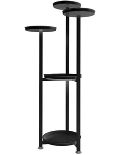 Plant Stand Outdoor Indoor Flower Pots Rack Shelf 120cm in Black