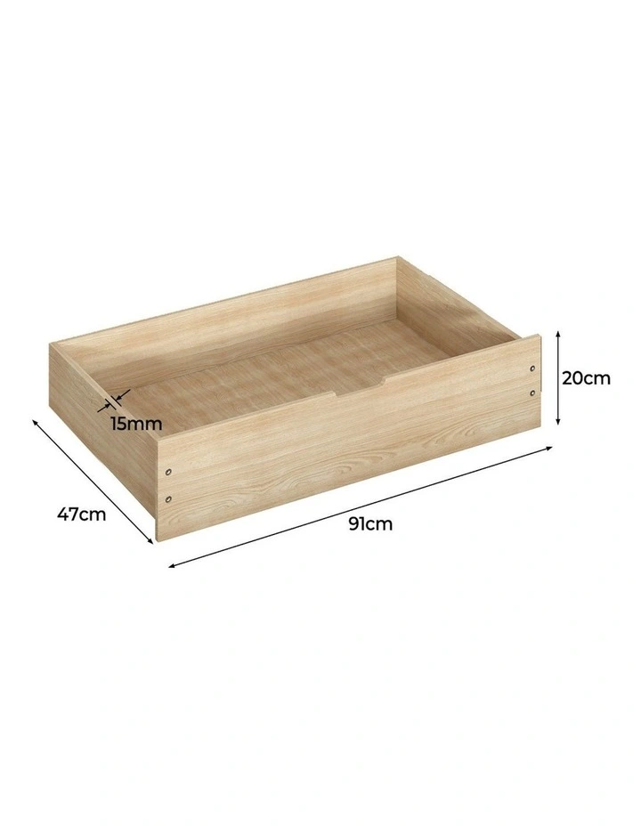 2x Wooden Bed Frame Storage Drawers in Natural image 3