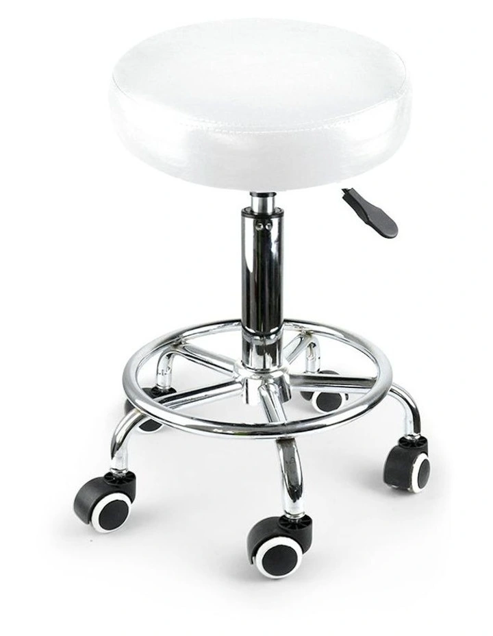 Hairdressing Stool Barber Chair 2x in White image 2