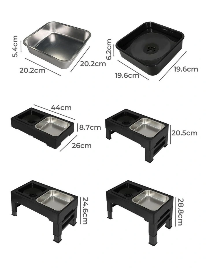 Non-Slip Bowl Elevated Pet Feeder in Black image 3