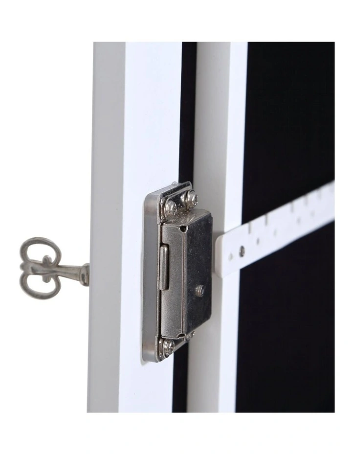 Mirrored Jewellery Holder Dressing Cabinet Cosmetic Organizer LED Light in White image 5