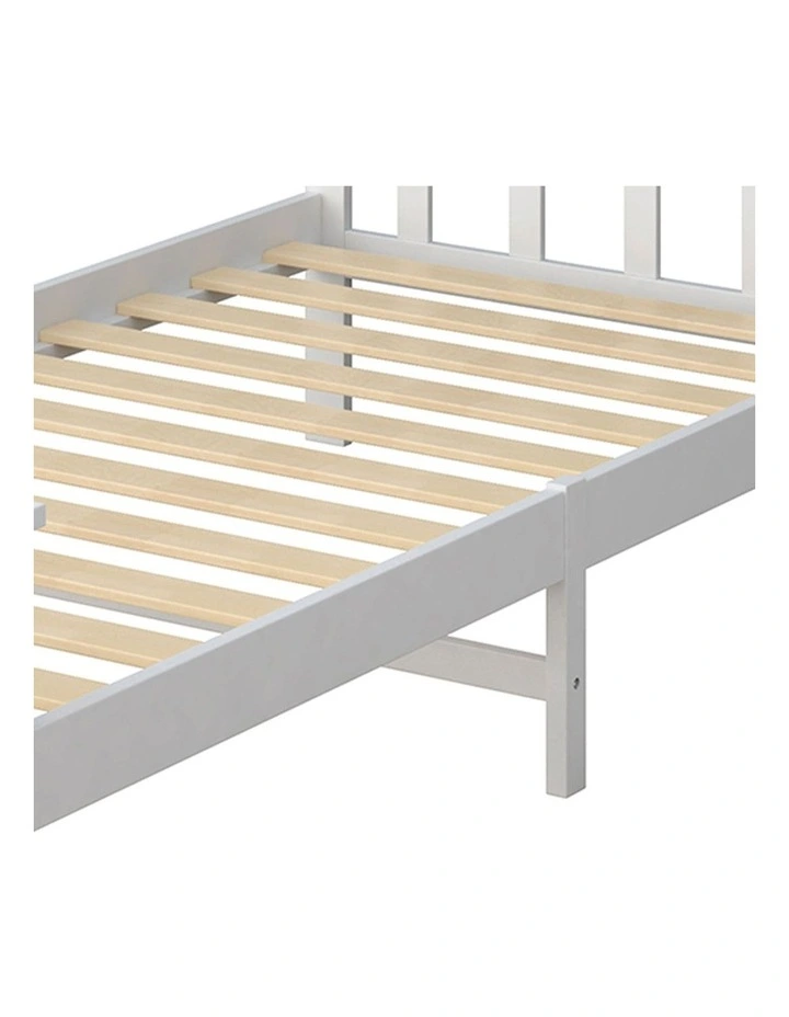 Single Size Mattress Base Solid Pine Wooden Bed Frame in White image 6
