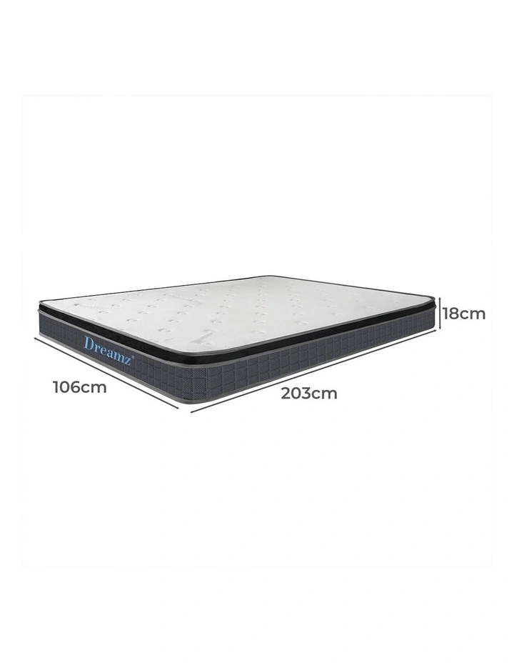 King Single Medium Firm Bedding Mattress 18cm in White image 3