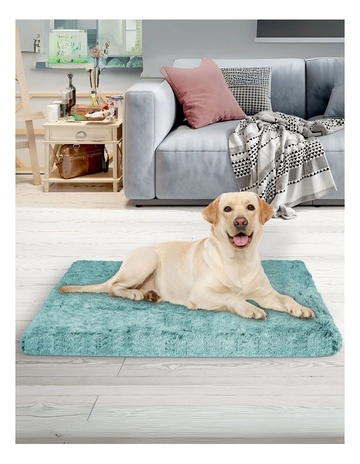 Washable Memory Foam Pet Calming Bed L in Green image 2