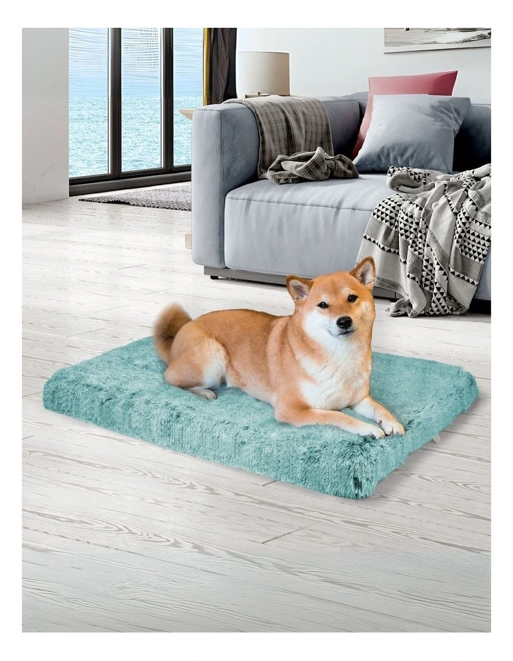 Washable Memory Foam Pet Calming Bed L in Green image 7
