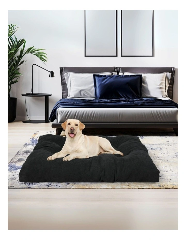 Washable Plush Pet Cushion Bed XL in Grey image 2