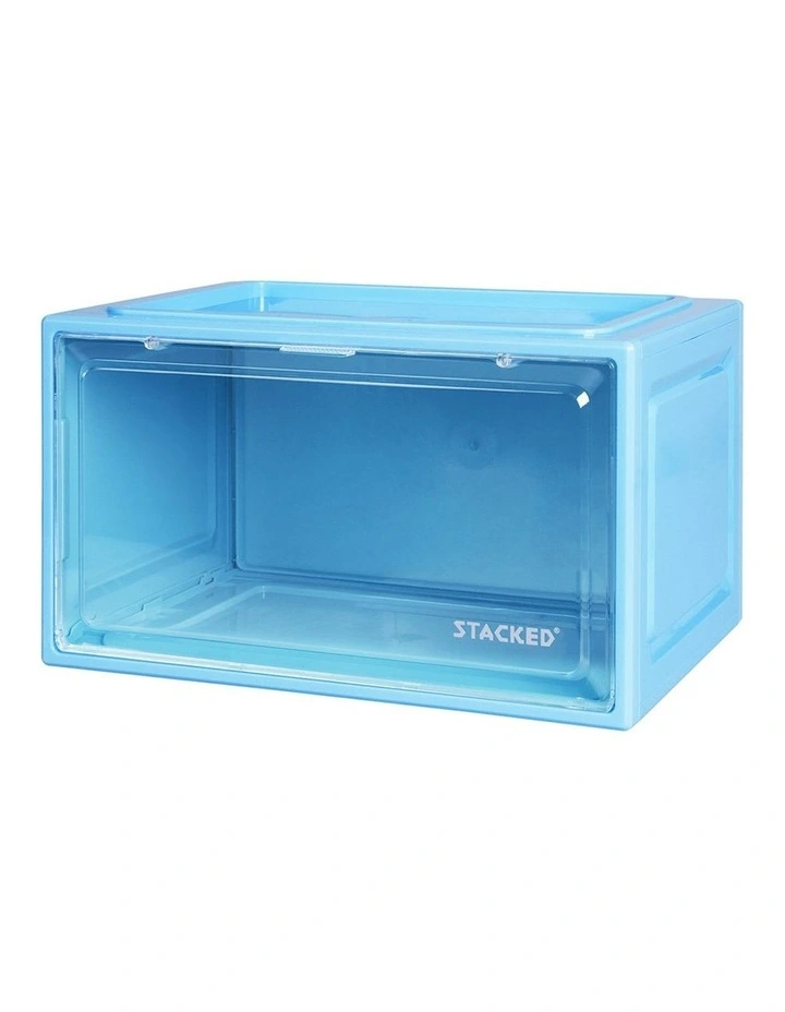 Sneaker Display Case Shoe Storage Box Clear Magnetic in Blue image 1
