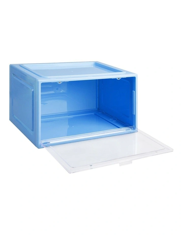Sneaker Display Case Shoe Storage Box Clear Magnetic in Blue image 2