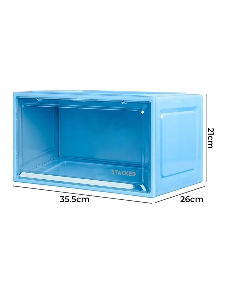 Sneaker Display Case Shoe Storage Box Clear Magnetic in Blue image 3