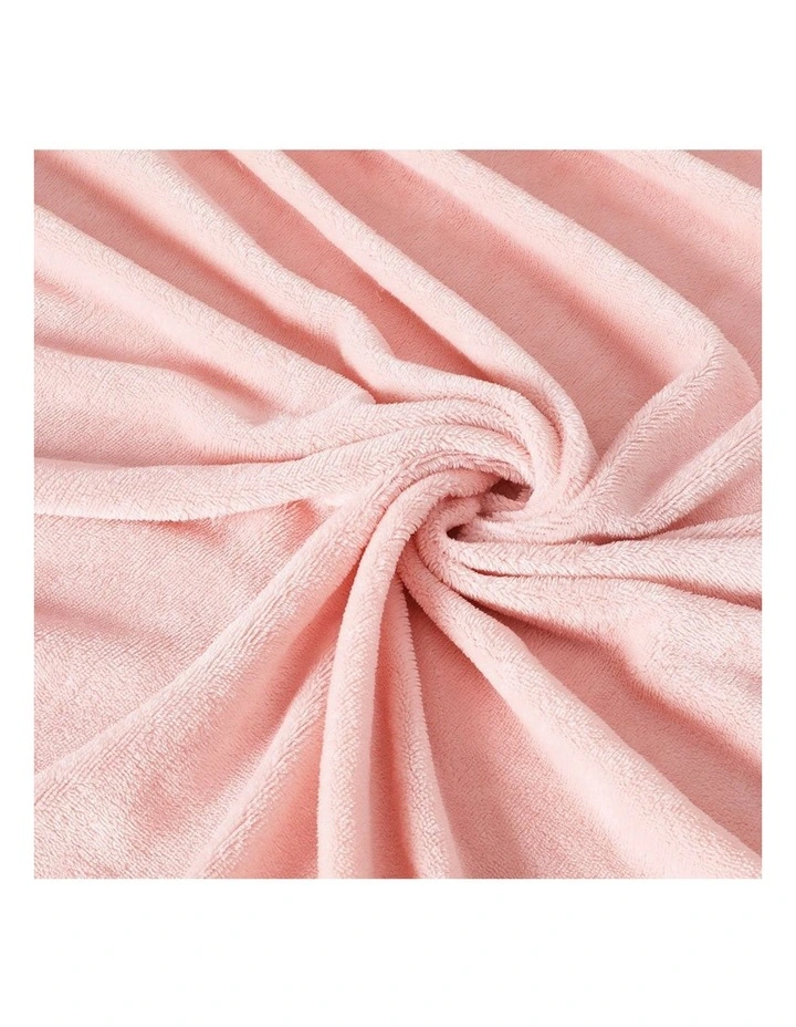 Flannel King Size Fitted Bed Sheet Pillowcase Set in Pink image 5