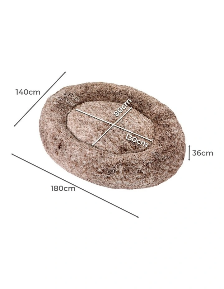 Washable Replacement Zipper Pet Bed Cover 180cm in Brown image 3