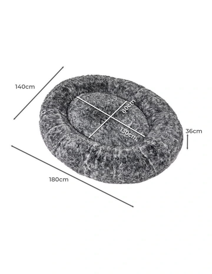 Washable Replacement Zipper Pet Bed Cover 180cm in Charcoal image 3