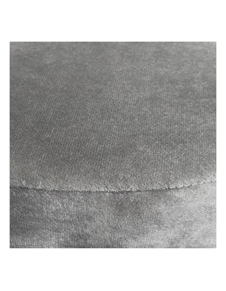 Round Velvet Foot Stool in Grey image 6