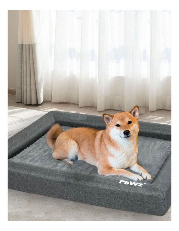 Washable Memory Foam Pet Sofa Bed L in Grey image 7