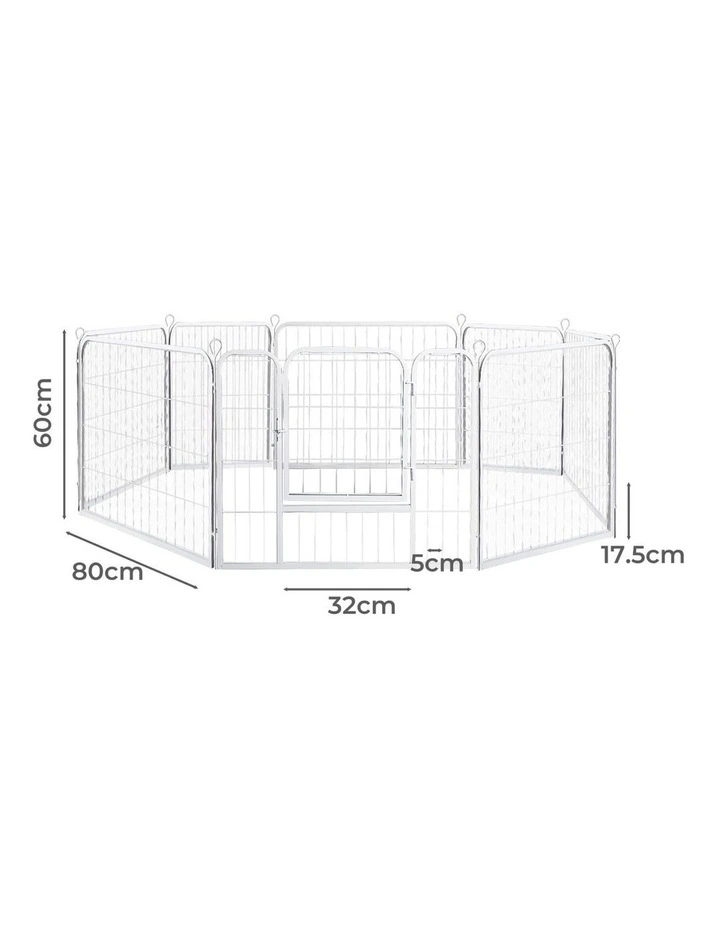 8 Panel 24'' Pet Playpen in White image 3