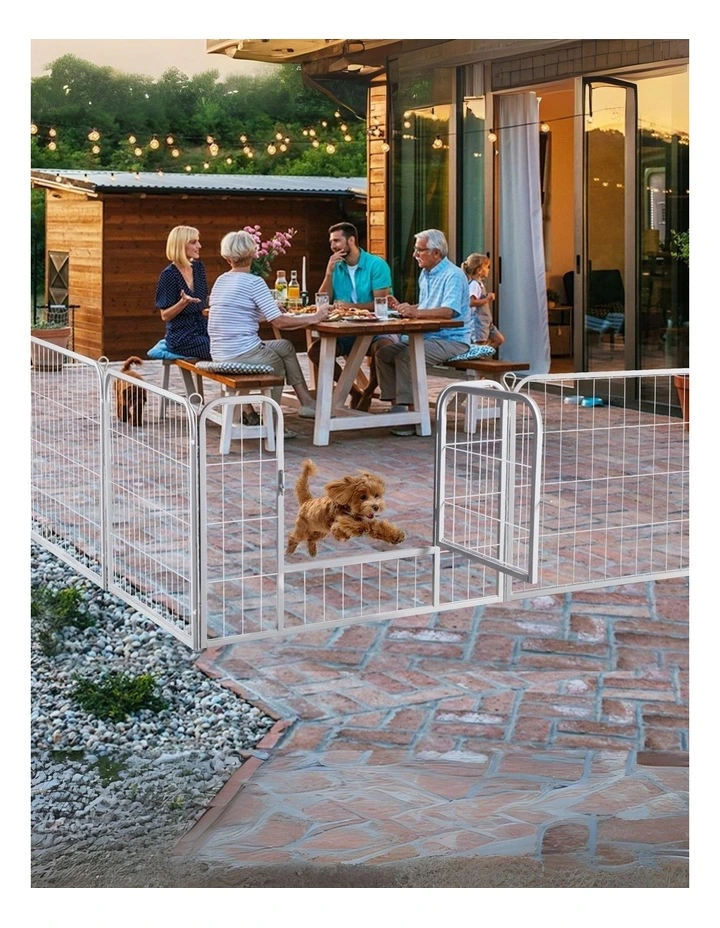 8 Panel 24'' Pet Playpen in White image 7