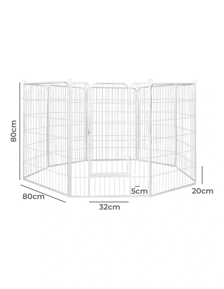 8 Panel 32'' Pet Playpen in White image 3