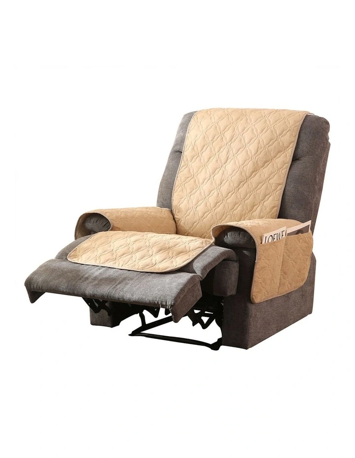 Waterproof Recliner Sofa Slipcover in Beige image 1